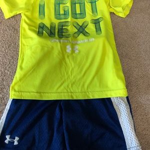 Under armour boys shirt and shorts
